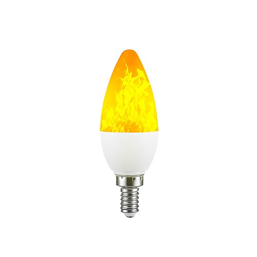 

1шт 2 W 100-200 lm E12 LED лампы в форме свечи C35 38 Светодиодные бусины SMD 2835 Градиент цвета Пламя мерцания 3D Фейерверк Желтый 220-240 V 110-130 V