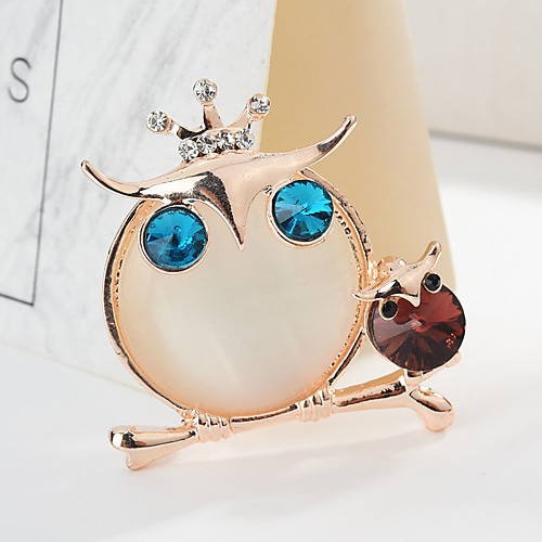 

Women's Brooches Classic Owl Animal Crown Cartoon Sweet Fashion Folk Style Brooch Jewelry Gold Fuchsia For Graduation Gift Daily Carnival Festival