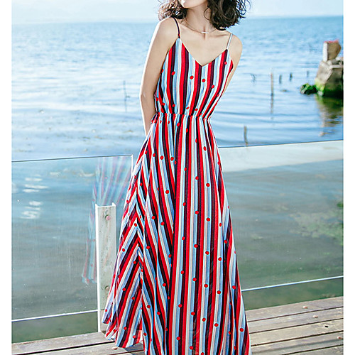 Жен. Классический Оболочка Платье - Полоски Макси
Жен. Классический Оболочка Платье - Полоски Макси