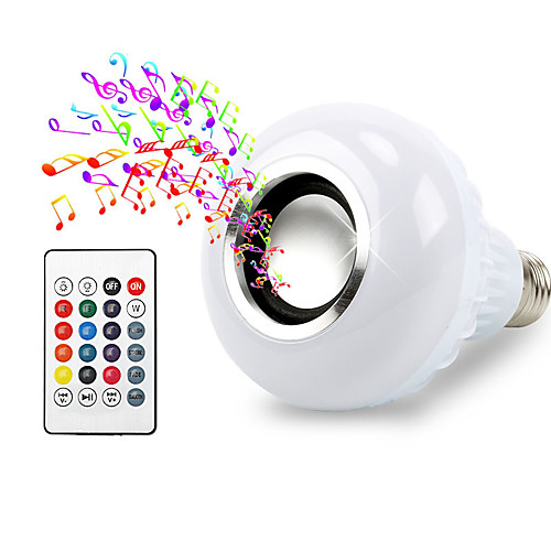 

1 шт. 12 Вт 700 лм E26 / E27 светодиодные умные лампочки 26 светодиодные шарики SMD 5050 Bluetooth с дистанционным управлением партия RGBW 100-240 В