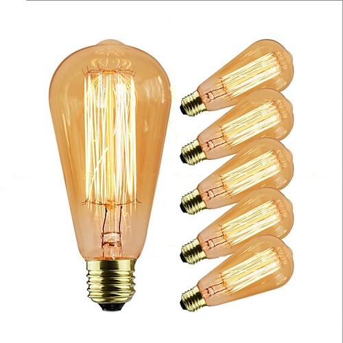 6шт 40 W E26 / E27 ST58 Лампа накаливания Vintage Эдисон лампочка 220-240 V / 110-120 V
6шт 40 W E26 / E27 ST58 Лампа накаливания Vintage Эдисон лампочка 220-240 V / 110-120 V