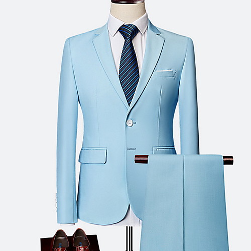 Men's Plus Size Suits Notch Lapel Polyester Wine / Light Blue / Royal Blue / Slim
Men's Plus Size Suits Notch Lapel Polyester Wine / Light Blue / Royal Blue / Slim