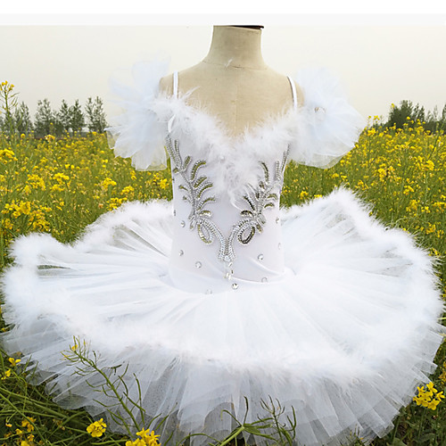 

Kids' Dancewear / Ballet Tutus & Skirts Girls' Training / Performance Spandex Feathers / Fur / Glitter / Crystals / Rhinestones Dress