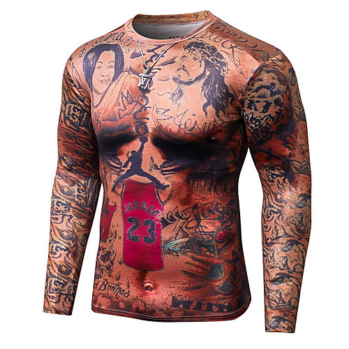 Муж. С принтом Футболка Круглый вырез Обтягивающие Графика Коричневый L
Муж. С принтом Футболка Круглый вырез Обтягивающие Графика Коричневый L