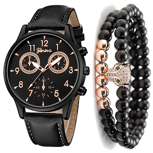 Men's Dress Watch Quartz Gift Set Leather Black / Blue / Brown No Chronograph Cute Creative Analog New Arrival Fashion - Black / Blue White / Brown Black / Rose Gold One Year Battery Life
Men's Dress Watch Quartz Gift Set Leather Black / Blue / Brown No Chronograph Cute Creative Analog New Arrival Fashion - Black / Blue White / Brown Black / Rose Gold One Year Battery Life