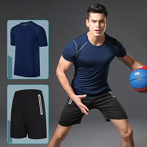 Men's 2-Piece Patchwork Elastane Activewear Set Workout Outfits Compression Suit 2pcs Running Basketball Fitness Quick Dry Soft Reflective Strips Sportswear Plus Size Running T-Shirt With Pants
Men's 2-Piece Patchwork Elastane Activewear Set Workout Outfits Compression Suit 2pcs Running Basketball Fitness Quick Dry Soft Reflective Strips Sportswear Plus Size Running T-Shirt With Pants