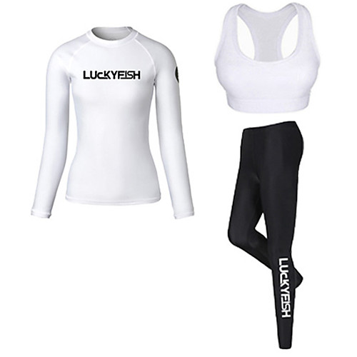LUCKYFISH Women's Rash Guard Dive Skin Suit Diving Suit UV Sun Protection Quick Dry Long Sleeve 3-Piece - Swimming Diving Painting Autumn / Fall Spring Summer / Winter / High Elasticity
LUCKYFISH Women's Rash Guard Dive Skin Suit Diving Suit UV Sun Protection Quick Dry Long Sleeve 3-Piece - Swimming Diving Painting Autumn / Fall Spring Summer / Winter / High Elasticity