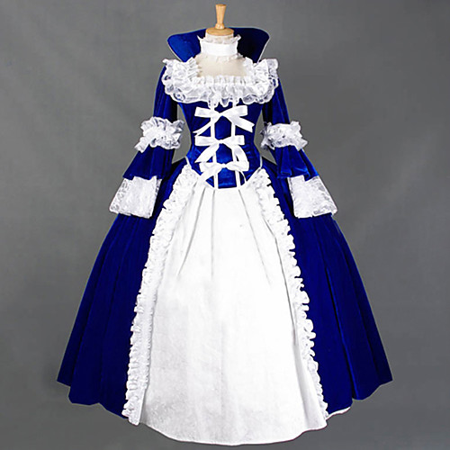

Princess Lolita Vintage Rococo Dress Cosplay Costume Women's Female Japanese Cosplay Costumes Red / Blue / Black Patchwork Petal Sleeve Long Sleeve Maxi Long Length / Victorian