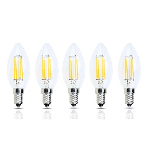 

5 шт. 4 W LED лампы накаливания 400 lm E14 C35 4 Светодиодные бусины Высокомощный LED Декоративная Тёплый белый Холодный белый 220-240 V