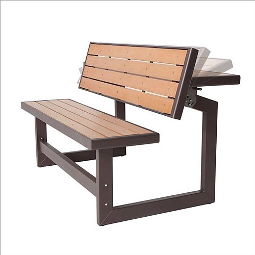 

скамейка в стиле паркета из металла и дерева для газона