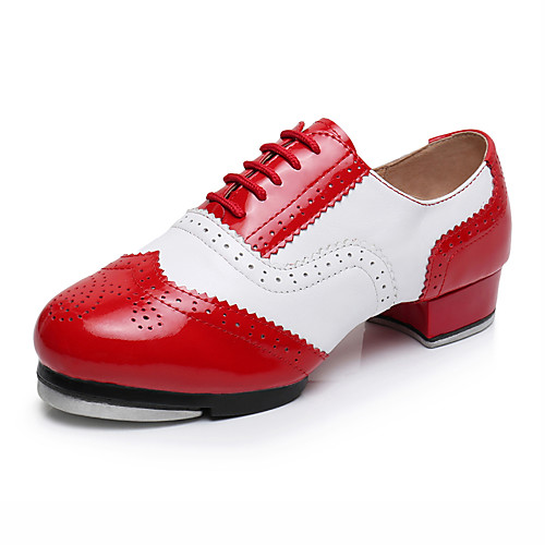 

Мальчики Искусственная кожа Обувь для чечётки На каблуках Толстая каблук Персонализируемая Красный / белым