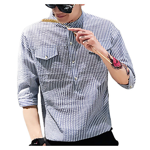 Муж. С принтом Рубашка Уличный стиль / Элегантный стиль Полоски / Геометрический принт Синий US36
Муж. С принтом Рубашка Уличный стиль / Элегантный стиль Полоски / Геометрический принт Синий US36