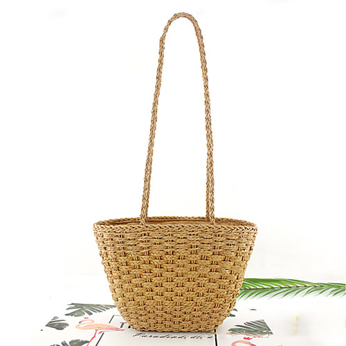 Women's Straw Top Handle Bag Solid Color Brown / Beige
Women's Straw Top Handle Bag Solid Color Brown / Beige