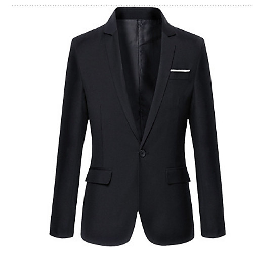 Men's Blazer, Solid Colored Notch Lapel Cotton Black / Wine / Light Blue
Men's Blazer, Solid Colored Notch Lapel Cotton Black / Wine / Light Blue