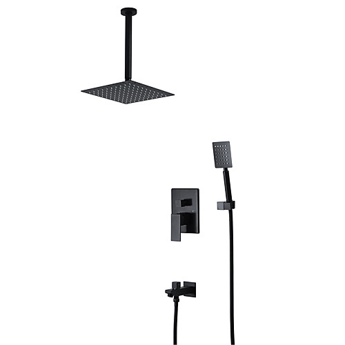 Black Shower Faucet - Contemporary Wall Installation Ceramic Valve Bath Shower Mixer Taps
Black Shower Faucet - Contemporary Wall Installation Ceramic Valve Bath Shower Mixer Taps