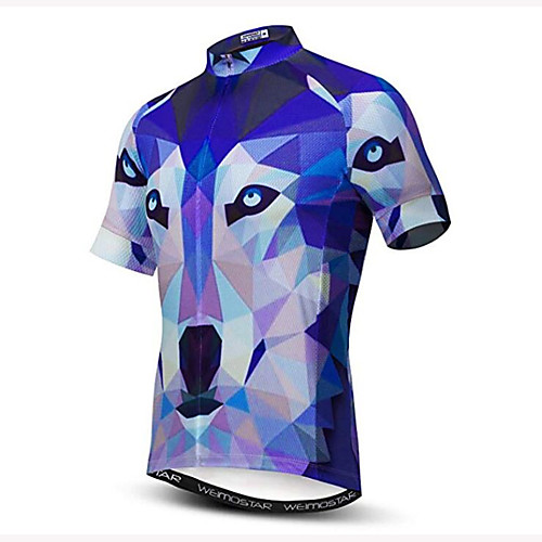 21Grams 3D Animal Wolf Men's Short Sleeve Cycling Jersey - Sky BlueWhite Bike Jersey Top Breathable Moisture Wicking Quick Dry Sports Polyester Elastane Mountain Bike MTB Road Bike Cycling Clothing
21Grams 3D Animal Wolf Men's Short Sleeve Cycling Jersey - Sky BlueWhite Bike Jersey Top Breathable Moisture Wicking Quick Dry Sports Polyester Elastane Mountain Bike MTB Road Bike Cycling Clothing