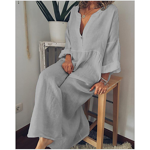 Women's Maxi Yellow Dark Gray Dress Vintage Style Daily Swing Solid Color U Neck Patchwork Basic S M Oversized / Belt Not Included
Women's Maxi Yellow Dark Gray Dress Vintage Style Daily Swing Solid Color U Neck Patchwork Basic S M Oversized / Belt Not Included