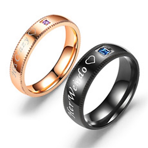 Couple's Couple Rings Ring 1pc Black Rose Gold Titanium Steel Circular Simple Basic Fashion Gift Daily Jewelry Heart Letter Love Heart Lovely
Couple's Couple Rings Ring 1pc Black Rose Gold Titanium Steel Circular Simple Basic Fashion Gift Daily Jewelry Heart Letter Love Heart Lovely