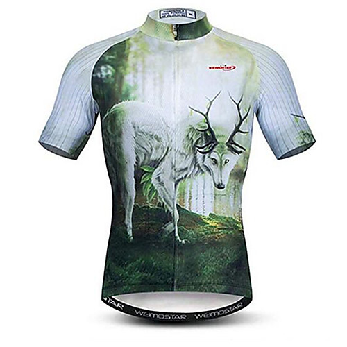 21Grams Animal Deer Men's Short Sleeve Cycling Jersey - Mint Green Bike Jersey Top Breathable Moisture Wicking Quick Dry Sports Polyester Elastane Mountain Bike MTB Road Bike Cycling Clothing Apparel
21Grams Animal Deer Men's Short Sleeve Cycling Jersey - Mint Green Bike Jersey Top Breathable Moisture Wicking Quick Dry Sports Polyester Elastane Mountain Bike MTB Road Bike Cycling Clothing Apparel