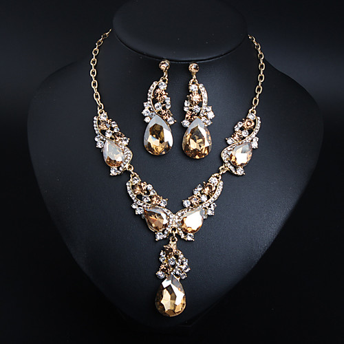 Women's Crystal Bridal Jewelry Sets Briolette Drop Flower Love Statement Vintage Elegant Earrings Jewelry Green / White / Champagne For Wedding Party Engagement 1 set
Women's Crystal Bridal Jewelry Sets Briolette Drop Flower Love Statement Vintage Elegant Earrings Jewelry Green / White / Champagne For Wedding Party Engagement 1 set