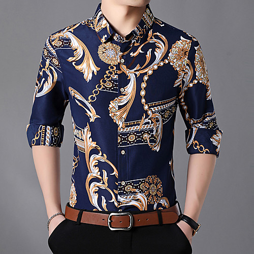 Men's Daily Weekend Basic / Elegant Shirt - Floral / Color Block / 3D Navy Blue
Men's Daily Weekend Basic / Elegant Shirt - Floral / Color Block / 3D Navy Blue