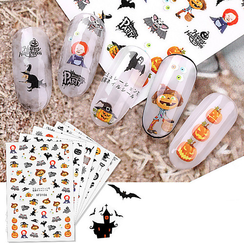 

8 pcs 3D наклейки на ногти Пауки / Monster маникюр Маникюр педикюр Экологичные / Тонкий дизайн Мультяшная тематика / европейский Halloween