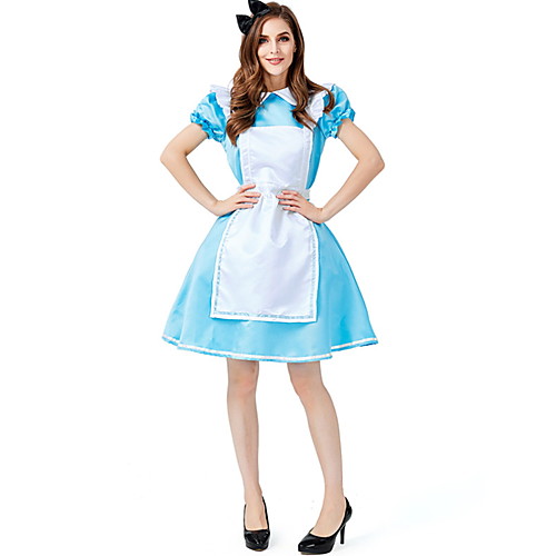 

Alice in Wonderland Costume Women's Fairytale Theme Masquerade Performance Costumes Women's Dance Costumes Polyester Splicing