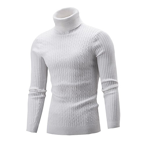 

Men's Solid Colored Long Sleeve Pullover Sweater Jumper, Turtleneck Fall / Winter Black / Wine / Light gray US32 / UK32 / EU40 / US34 / UK34 / EU42 / US36 / UK36 / EU44
