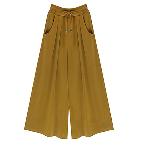 Women's Street chic Plus Size Loose Wide Leg Pants - Solid Colored Lace up Linen Black Yellow Green S M L
Women's Street chic Plus Size Loose Wide Leg Pants - Solid Colored Lace up Linen Black Yellow Green S M L