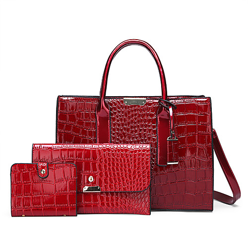 Women's Zipper / Tassel Patent Leather / PU Bag Set Solid Color 3 Pcs Purse Set Black / Brown / Red
Women's Zipper / Tassel Patent Leather / PU Bag Set Solid Color 3 Pcs Purse Set Black / Brown / Red
