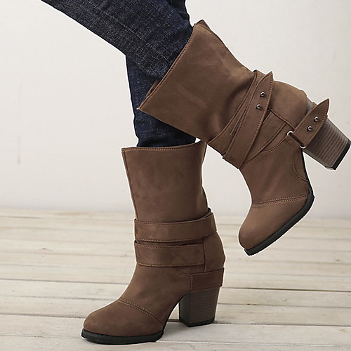 Women's Boots Chunky Heel Round Toe Canvas Mid-Calf Boots Winter Black / Brown / Gray
Women's Boots Chunky Heel Round Toe Canvas Mid-Calf Boots Winter Black / Brown / Gray