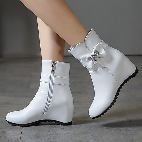 Women's Boots Hidden Heel Round Toe Rhinestone / Bowknot PU Booties / Ankle Boots Sweet Winter Black / White
Women's Boots Hidden Heel Round Toe Rhinestone / Bowknot PU Booties / Ankle Boots Sweet Winter Black / White