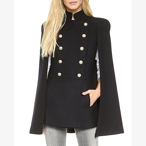 Women's Work Winter Long Cloak / Capes, Solid Colored Stand Sleeveless Polyester Black
Women's Work Winter Long Cloak / Capes, Solid Colored Stand Sleeveless Polyester Black