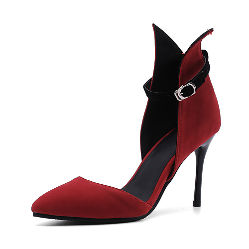 Women's Heels Stiletto Heel Pointed Toe Buckle PU Vintage / Minimalism Spring & Summer Black / Green / Red / Color Block
Women's Heels Stiletto Heel Pointed Toe Buckle PU Vintage / Minimalism Spring & Summer Black / Green / Red / Color Block