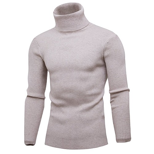 

Men's Solid Colored Long Sleeve Pullover Sweater Jumper, Turtleneck Fall / Winter Black / Wine / White US32 / UK32 / EU40 / US34 / UK34 / EU42 / US36 / UK36 / EU44