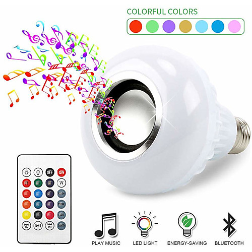 

Интеллектуальная Bluetooth музыкальная лампа привело RGB изменения цвета встроенного аудио Bluetooth-динамик лампы E27 беспроводной с пультом дистанционного управления аудио лампы