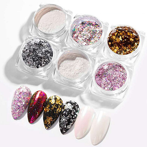 6 pcs Glossy / Color-Changing Glitter Glitter Powder For Finger Nail Fashion nail art Manicure Pedicure Daily / Festival Simple
6 pcs Glossy / Color-Changing Glitter Glitter Powder For Finger Nail Fashion nail art Manicure Pedicure Daily / Festival Simple