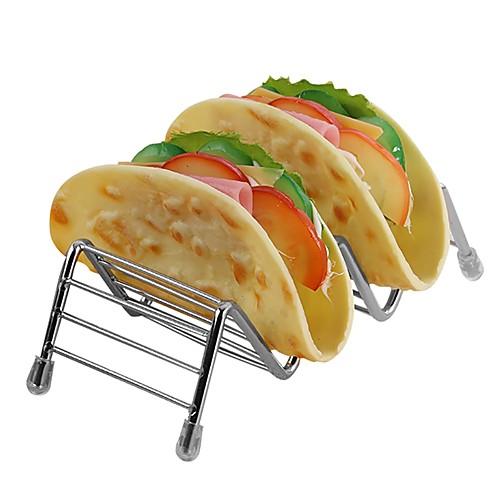 

Wave Shape Stainless Steel Taco Holders Mexican Food Rack Hot Dog Holder Stand Taco Rack Display