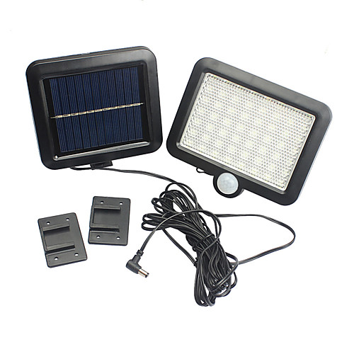 

1шт 5 Вт солнечный настенный светильник контроль / обнаружение движения белые батареи с питанием от внешнего освещения / бассейн / двор 56 светодиодных шариков