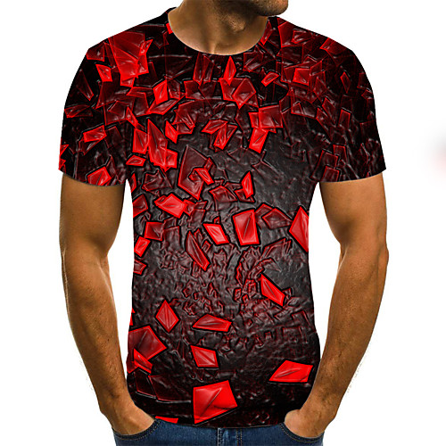 Men's Daily Going out Basic / Street chic T-shirt - 3D / Graphic Patchwork / Print Red
Men's Daily Going out Basic / Street chic T-shirt - 3D / Graphic Patchwork / Print Red