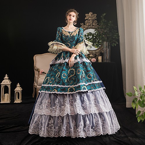 Maria Antonietta Rococo Baroque Victorian Dress Party Costume Women's Lace Satin Costume Green Vintage Cosplay Party Halloween Party & Evening Half Sleeve Floor Length Ball Gown Plus Size
Maria Antonietta Rococo Baroque Victorian Dress Party Costume Women's Lace Satin Costume Green Vintage Cosplay Party Halloween Party & Evening Half Sleeve Floor Length Ball Gown Plus Size