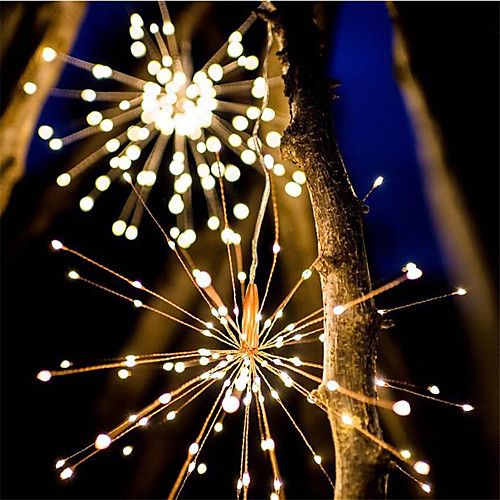 

Водонепроницаемый 40 веток 200led солнечной энергии висит огни звездообразования светодиодные фейерверки лампы светодиодные метлы медный провод теплый белый фонарь творческий праздник фестиваль декора