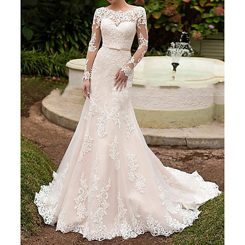 Русалка Bateau Neck С коротким шлейфом Кружева Свадебные платья Made-to-Measure с Шарф / Лента от LAN TING Express
Русалка Bateau Neck С коротким шлейфом Кружева Свадебные платья Made-to-Measure с Шарф / Лента от LAN TING Express