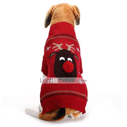 

Собаки Свитера Одежда для собак Черный Красный Костюм Корги Гончая Шиба-Ину Акриловые волокна Животное Северный олень Хэллоуин Рождество XXS XS S M L XL