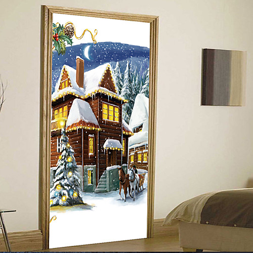

новогоднее украшение Creative дверная паста декоративная настенная паста - плоская настенная новогодняя игрушка (размер 38,5 200 см 2 штуки)