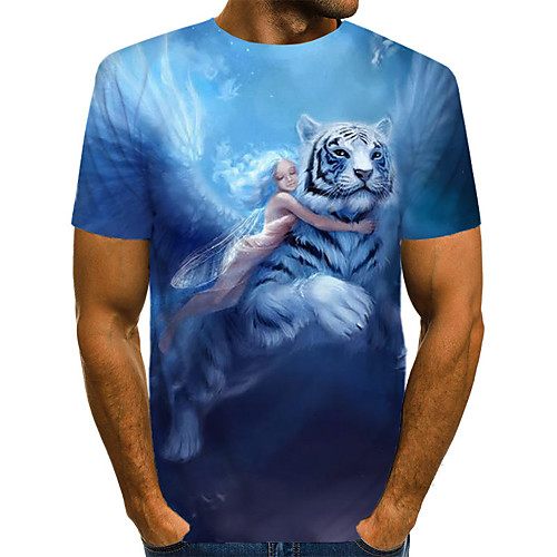 Men's Daily Holiday Vintage / Rock T-shirt - Color Block / 3D / Animal Tiger, Print Blue
Men's Daily Holiday Vintage / Rock T-shirt - Color Block / 3D / Animal Tiger, Print Blue