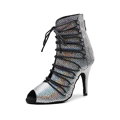 Women's Dance Shoes Synthetics Latin Shoes Heel Slim High Heel Customizable Silver / Black / Bronze
Women's Dance Shoes Synthetics Latin Shoes Heel Slim High Heel Customizable Silver / Black / Bronze