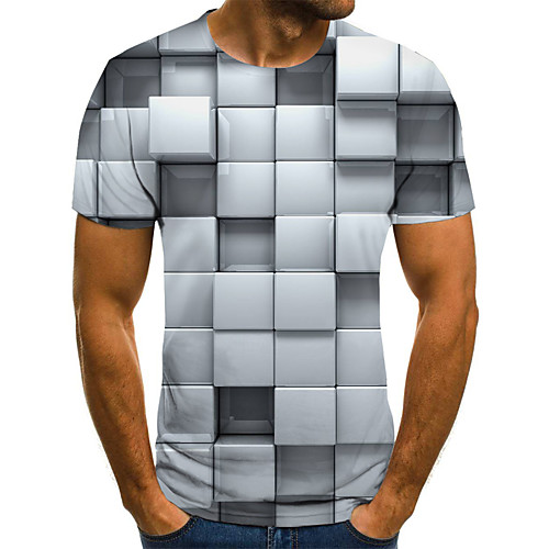 Men's Plus Size Geometric Color Block Black & White Pleated Print T-shirt Street chic Weekend Round Neck Gray / Summer / Short Sleeve
Men's Plus Size Geometric Color Block Black & White Pleated Print T-shirt Street chic Weekend Round Neck Gray / Summer / Short Sleeve