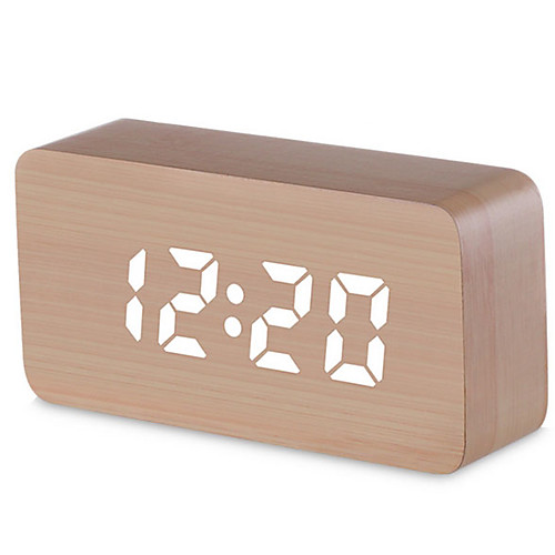 Digital Alarm Clock, Wood LED Light Mini Modern Desk Alarm Clock Displays Time Date Temperature Kids, Bedroom, Home, Dormitory, Travel
Digital Alarm Clock, Wood LED Light Mini Modern Desk Alarm Clock Displays Time Date Temperature Kids, Bedroom, Home, Dormitory, Travel
