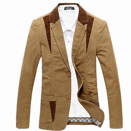 Men's EU / US Size Blazer, Solid Colored Notch Lapel Polyester Black / Brown / Khaki
Men's EU / US Size Blazer, Solid Colored Notch Lapel Polyester Black / Brown / Khaki